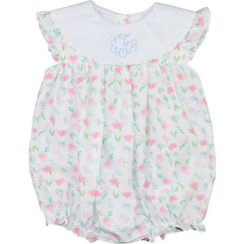 Pink And Blue Petal Print Bubble | Cecil and Lou