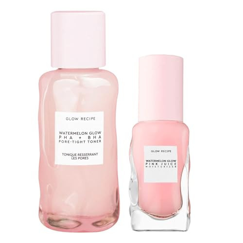 Glow Recipe Mini Watermelon Glow PHA + BHA Facial Toner & Pore Minimizer with Hyaluronic Acid (40 ml) + Mini Pink Juice Hydrating Face Moisturizer (25 ml) | Amazon (US)