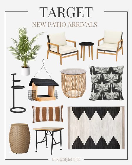 New Target Outdoor Patio Decor and Furniture ✨
.
.
Outdoor plants, bird feeders, outdoor plant stands, outdoor accent side tables, beige and black outdoor sets, outdoor rugs, outdoor pillows, Egg chair, outdoor dining, outdoor chairs, outdoor bar cart, watering plants, fire pit, planters, spring decor, summer decor, summer party, summer fire pits, string lights, bamboo decor, rattan furniture, rattan decor, plant stands, outdoor shelves, outdoor garden, target finds, target sale, spring sale, summer sale, balcony decor, home organization, fake plants, home storage 

#LTKhome #LTKSeasonal #LTKfamily