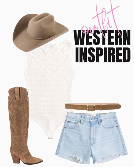 Western inspired outfit 🤠 

Bodysuit: L
Shorts: 31 Curve Love 
Boots: TTS (wide calf friendly)

#LTKFestival #LTKmidsize #LTKstyletip