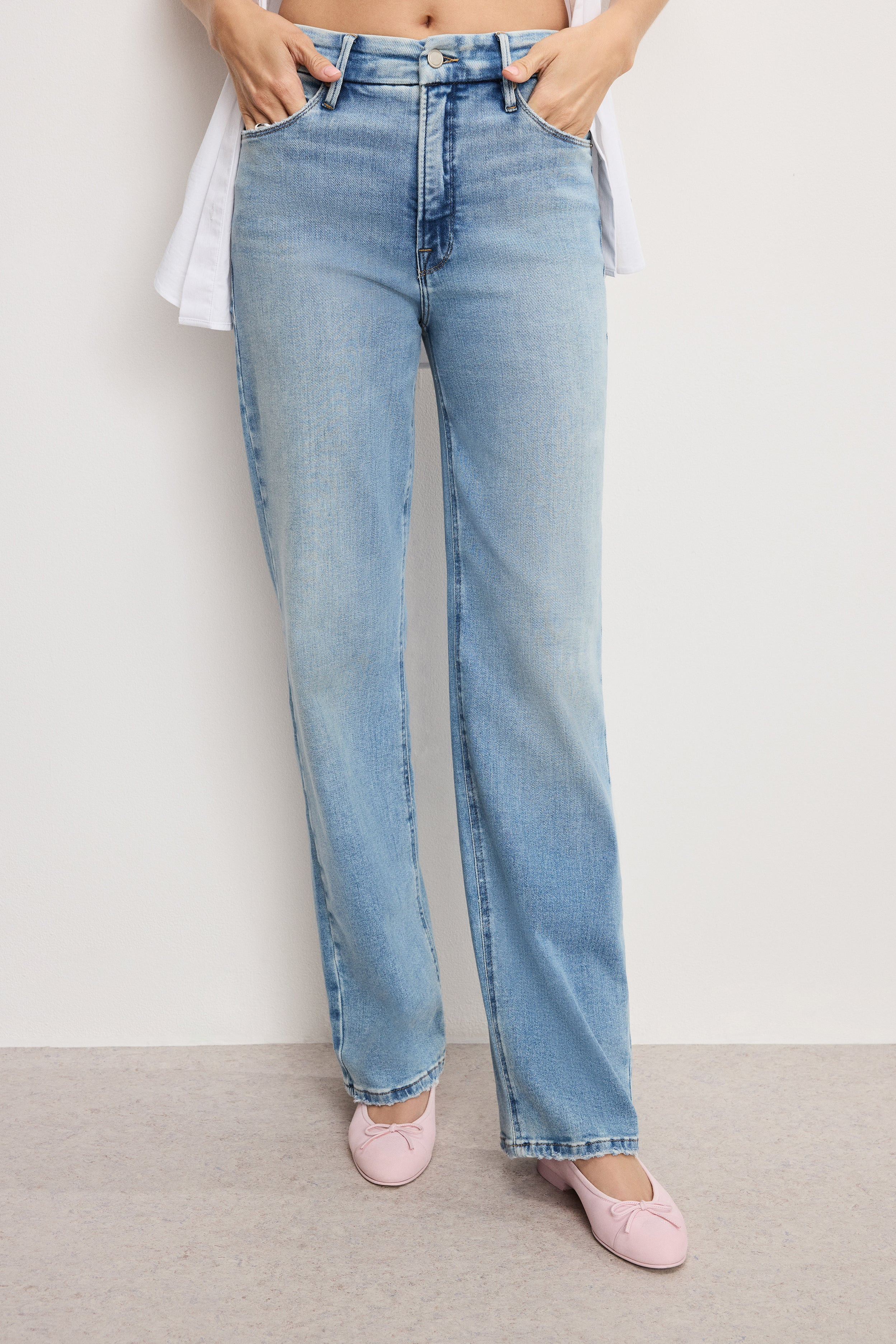 SOFT TECH GOOD TRUE STRAIGHT JEANS | INDIGO1073 - GOOD AMERICAN | Good American