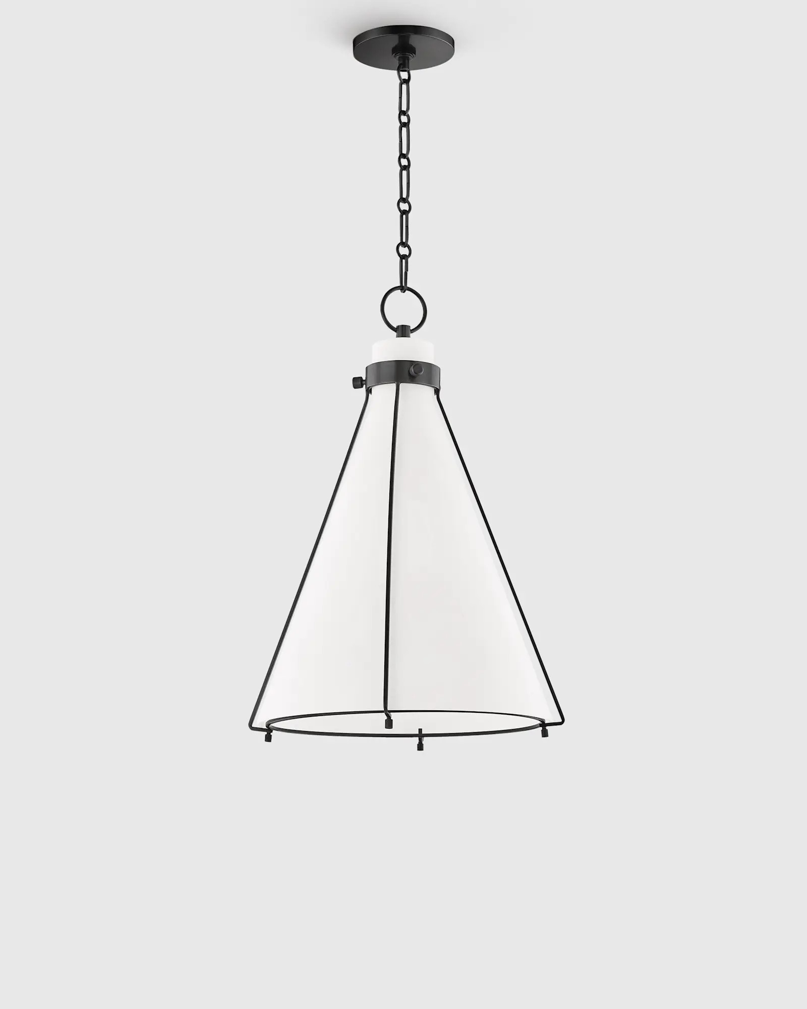 Iron and Opal Glass Conical Pendant Light | Quince