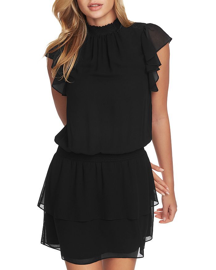 Mock Neck Flutter Mini Dress | Bloomingdale's (US)