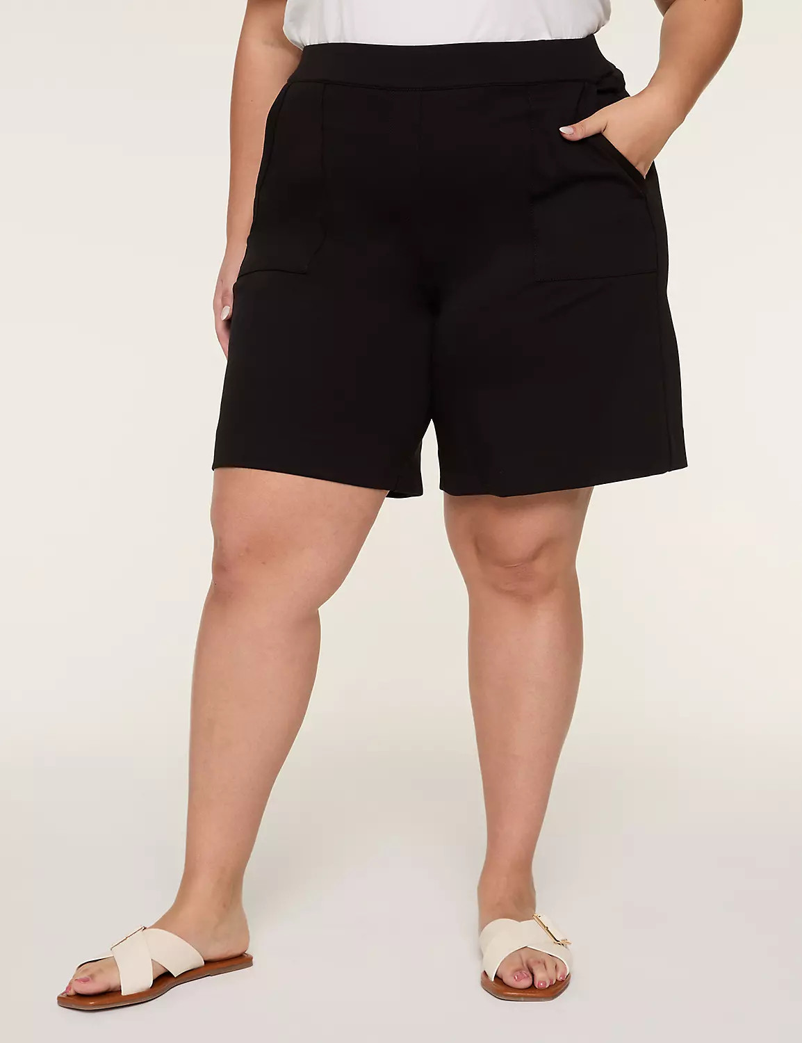 Pull-On Ponte Wide Leg Trouser Shorts | Lane Bryant (US)