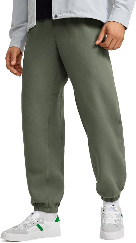 CRZ YOGA Cotton Fleece Sweatpants for Men 32" Loosed Fit Lounge Casual Elastic Bottom Sweat Pants... | Amazon (US)