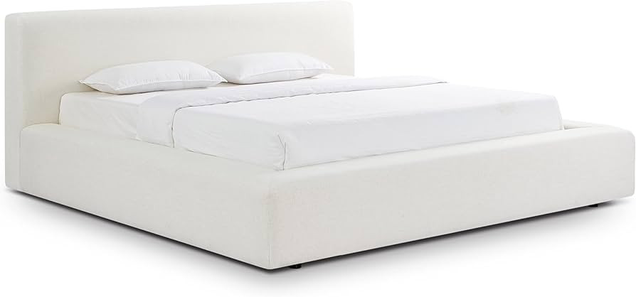Tov Furniture Meena Cream Upcycled Linen Storage King Bed | Amazon (US)