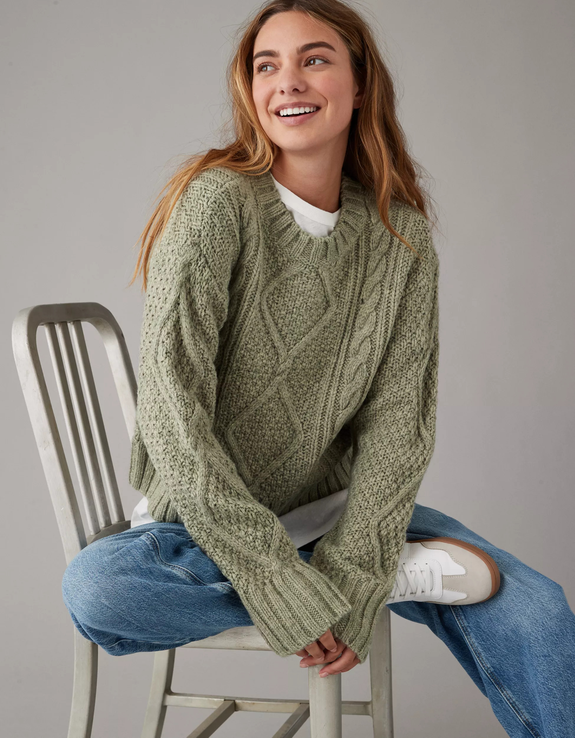 AE Cable-Knit Sweater | American Eagle Outfitters (US & CA)
