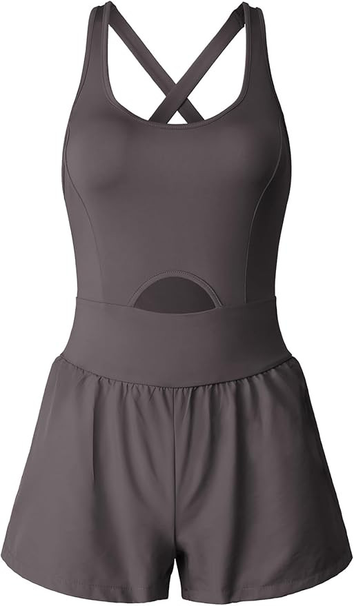Vigorics Women's Workout Romper One Piece Sleeveless Jumpsuits Running Onesie Short Athletic Summ... | Amazon (US)