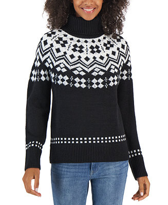 Tommy Hilfiger Women's Fair Isle Turtleneck Sweater  & Reviews - Sweaters - Women - Macy's | Macys (US)