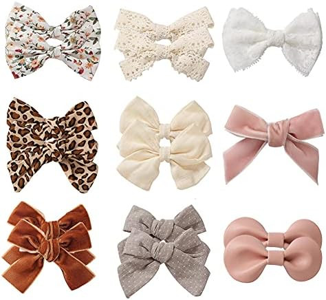Baby Bow Hair Clips Barrettes Fully Lined Hair Pins Alligator Clip for Girls Toddler Kids Teens | Amazon (US)