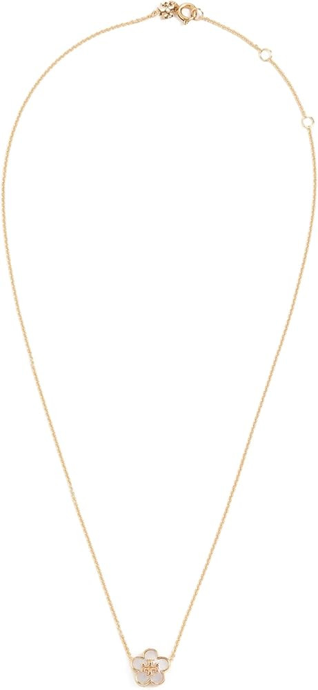 Amazon.com: Tory Burch Women's Kira Flower Pendant, Tory Gold/Mother of Pearl, One Size : Clothin... | Amazon (US)