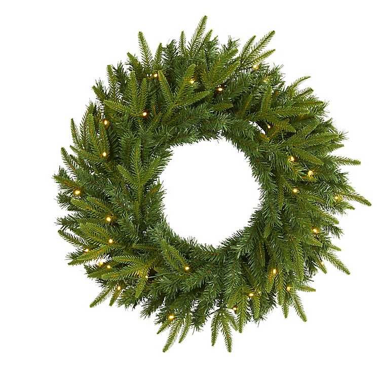 Long Pine Clear LED Wreath | Kirkland's Home