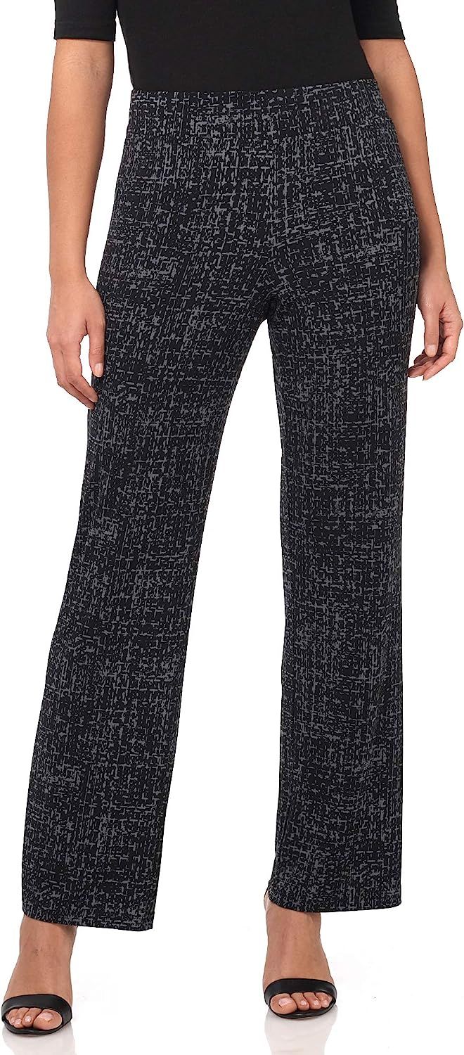 Rekucci Travel in Style Women's Soft Knit Classic Straight Leg Pant | Amazon (US)