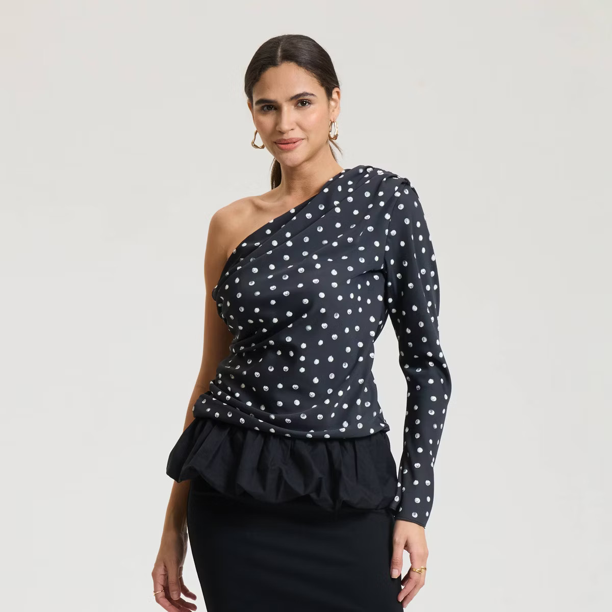 Women's Satin One-Shoulder Draped Top - A New Day™ | Target