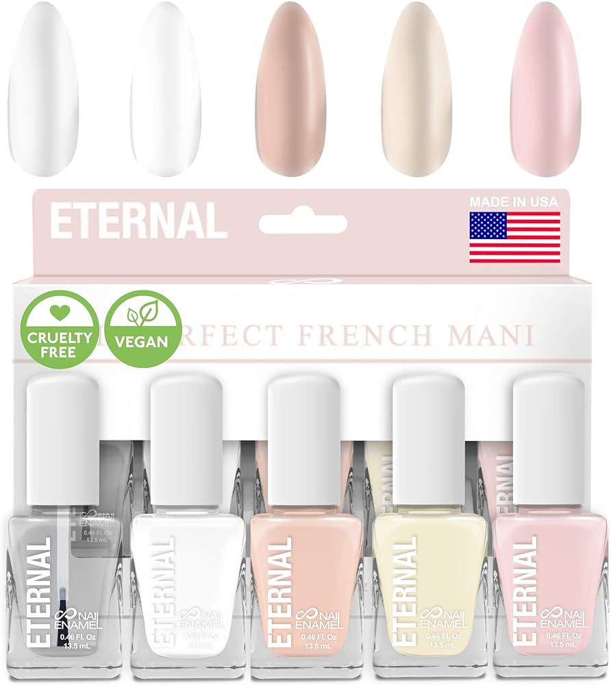 Eternal White French Nail Polish Set (ET VOILA) - Clear Nail Polish Set for Girls - Lasting & Qui... | Amazon (US)