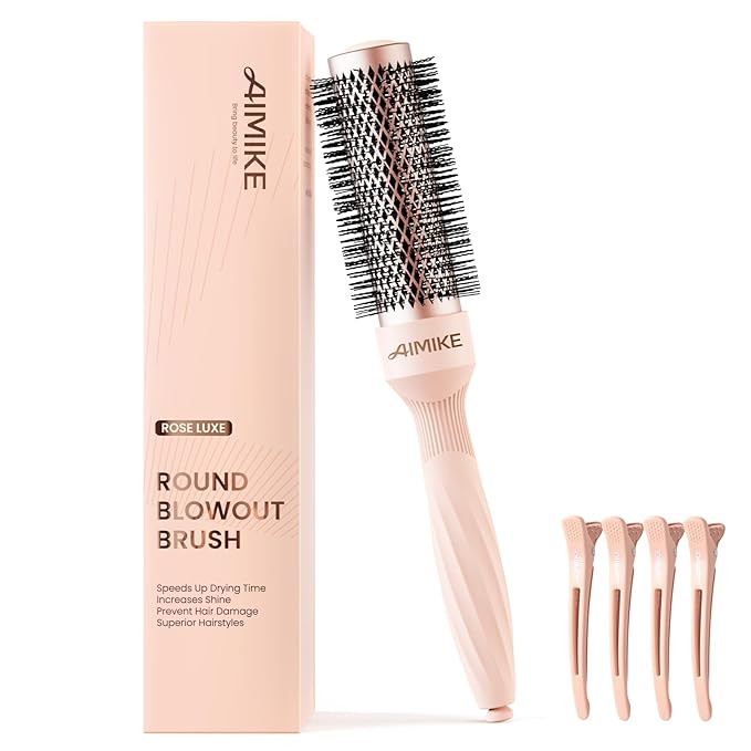 AIMIKE Round Brush for Blow Out, Rose Luxe Round Hair Brush w/Nano Thermal Ceramic Tech, Small Ro... | Amazon (US)