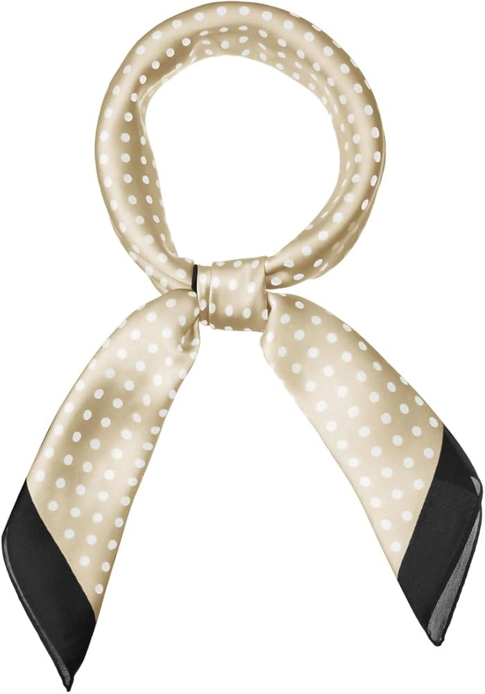 Allegra K 70cm Polka Dots Square Scarf Neck Scarves Kerchief Neckerchief Headband for Women | Amazon (US)