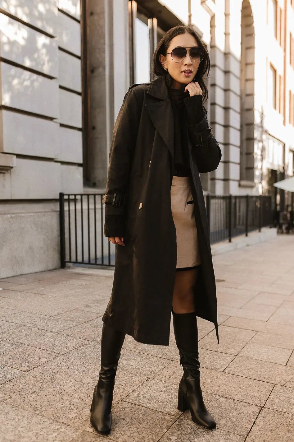 Rachel Trench Coat in Black | Bohme
