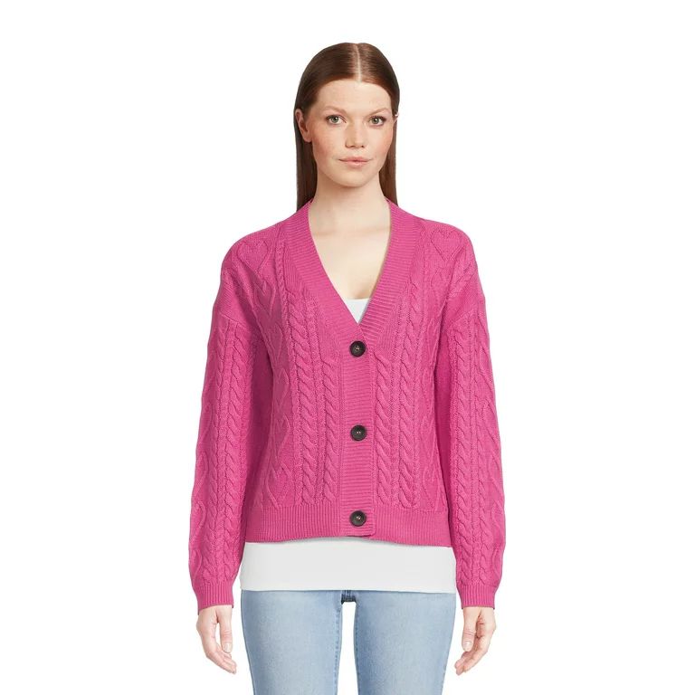 RD Style Womens Button Cardigan With Heart Embroidery - Walmart.com | Walmart (US)