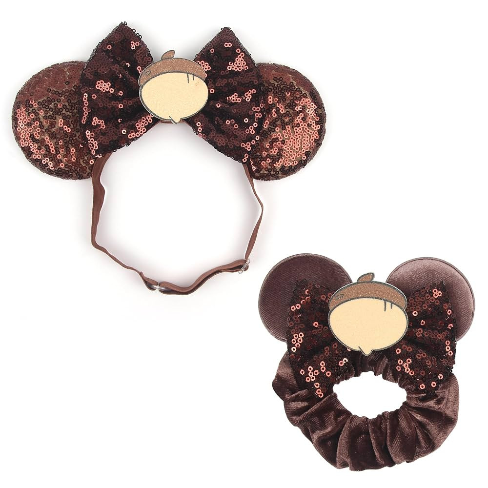 Newborn Bows for Girls Toddler Hair Bows Brown Hazelnut Elastic Adjustable Headband Mouse Ears Sc... | Amazon (US)