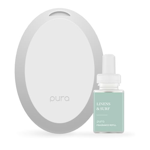 Pura Mini Smart Fragrance Diffuser for Small Spaces Adjustable Smart Home Device with LED Light & Automatic Vial Detection - Includes 1 Scent Refill - Linens & Surf | Amazon (US)