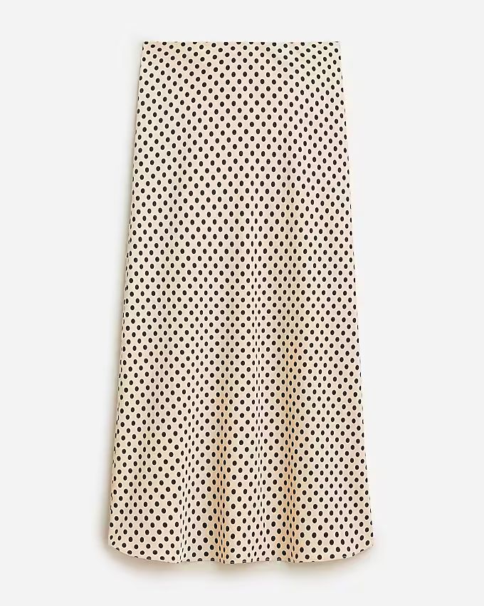 Gwyneth slip skirt in dot luster charmeuse | J. Crew US