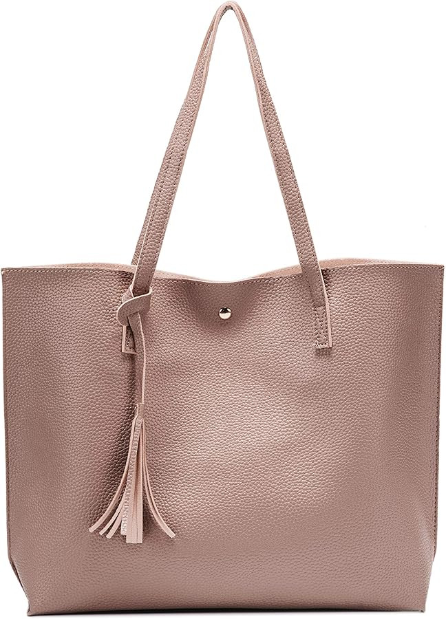Nodykka Women Tote Bags Top Handle Satchel Handbags PU Faux Leather Tote Bag with Tassel Shoulder... | Amazon (US)