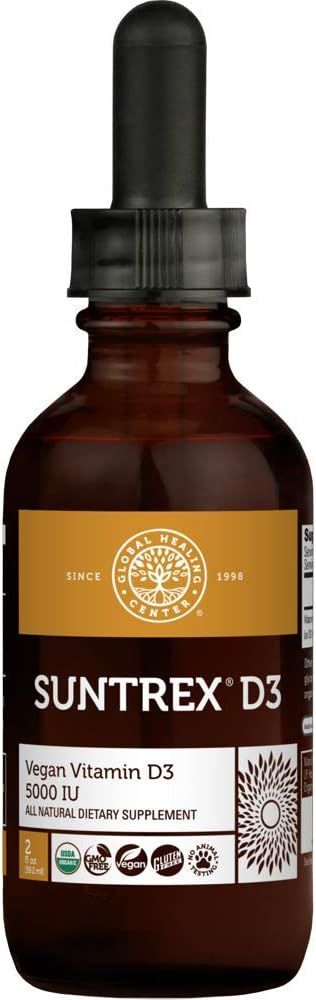Global Healing Center Suntrex Liquid Vitamin D3 | 5000 IU for Men & Women, Vegan Friendly, Non-GM... | Amazon (US)