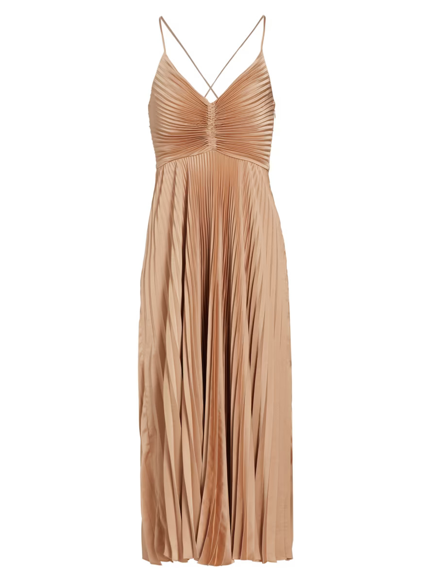 Gemini Pleated Cut-Out Midi-Dress | Saks Fifth Avenue