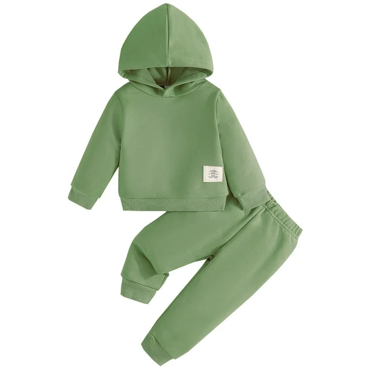 Fauean Boys' Sweatsuit Set Toddler Long Sleeve Hoodie Jogger Pants Outdoor Casual Set Green Size ... | Walmart (US)