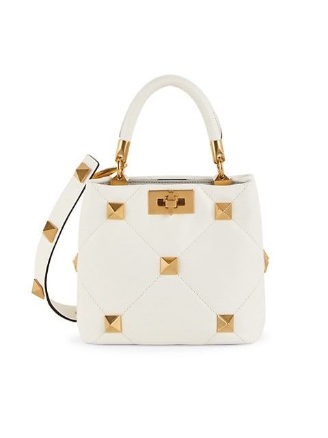 Small Roman Stud Leather Top Handle Bag | Saks Fifth Avenue