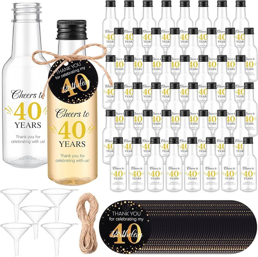 Funnymoom 50 Sets 40th Birthday Party Favors for Guests Include 1.7 oz Mini Liquor Bottles and Th... | Amazon (US)
