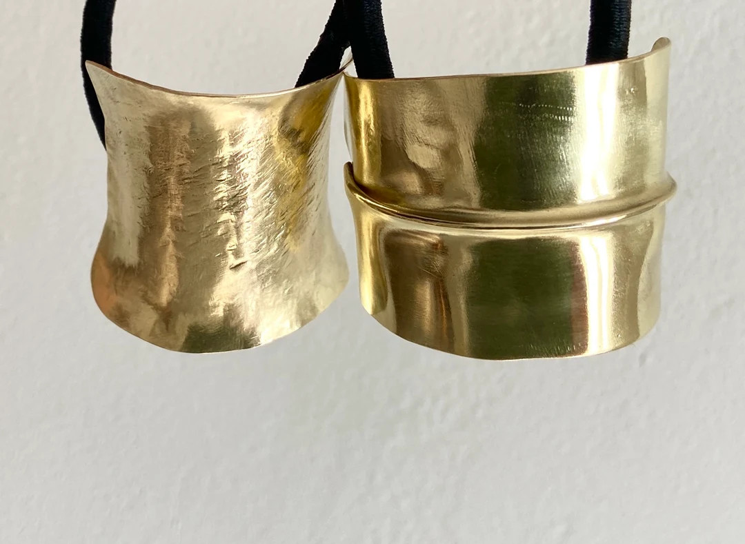 Elegant Gold Ponytail Cover Handmade Minimalist Gold Hair - Etsy | Etsy (US)