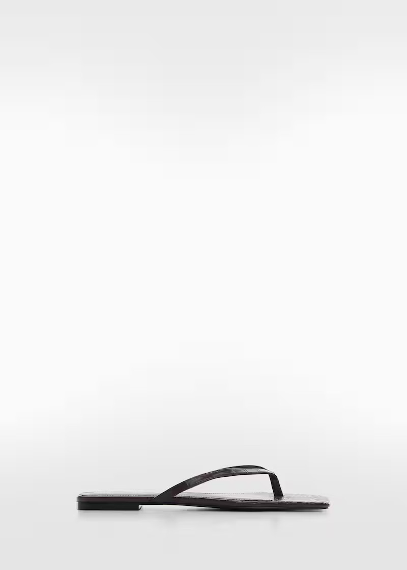 Croc-effect sandals | MANGO (US)