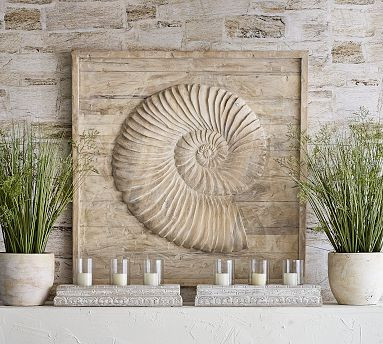 Wooden Shell Carved Wall Art | Pottery Barn (US)