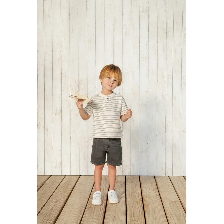 easy-peasy Toddler Boy Short Sleeve Waffle Henley T-Shirt, Sizes 18M-5T | Walmart (US)