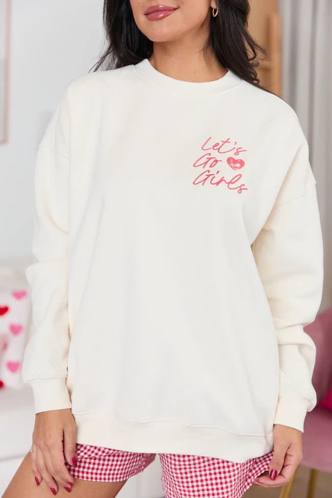 Lucky Cowgirl Cream Graphic Sweatshirt SALE | Pink Lily