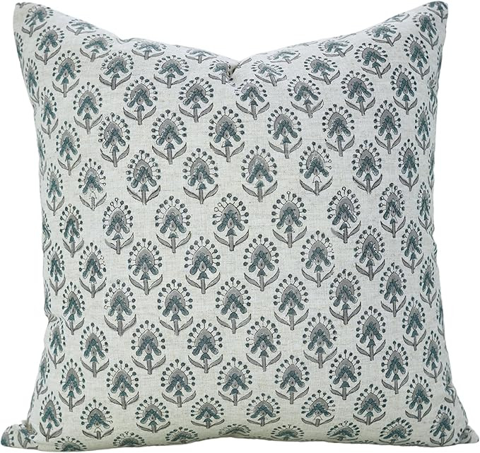 Fabritual Handmade Block Print Decorative 22X22 Inches Throw Pillowcase Cushion Cover with Hidden... | Amazon (CA)