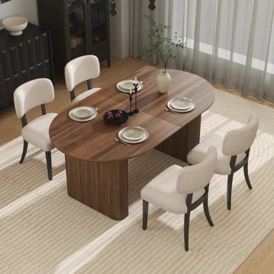 Modern Farmhouse 59.06" to 90.55" Wood Extendable Dining Table Set For Dining Room Kitchen | Wayfair North America