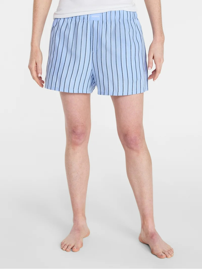 Joyspun Women's Woven Pajama Boxer Shorts, 3'' Inseam, Sizes XS-3X | Walmart (US)