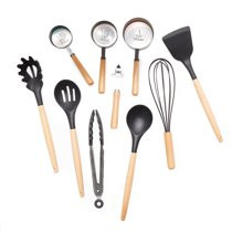 MoDRN Scandinavian 10 Piece Silicone and Wood Kitchen Utensils | Walmart (US)