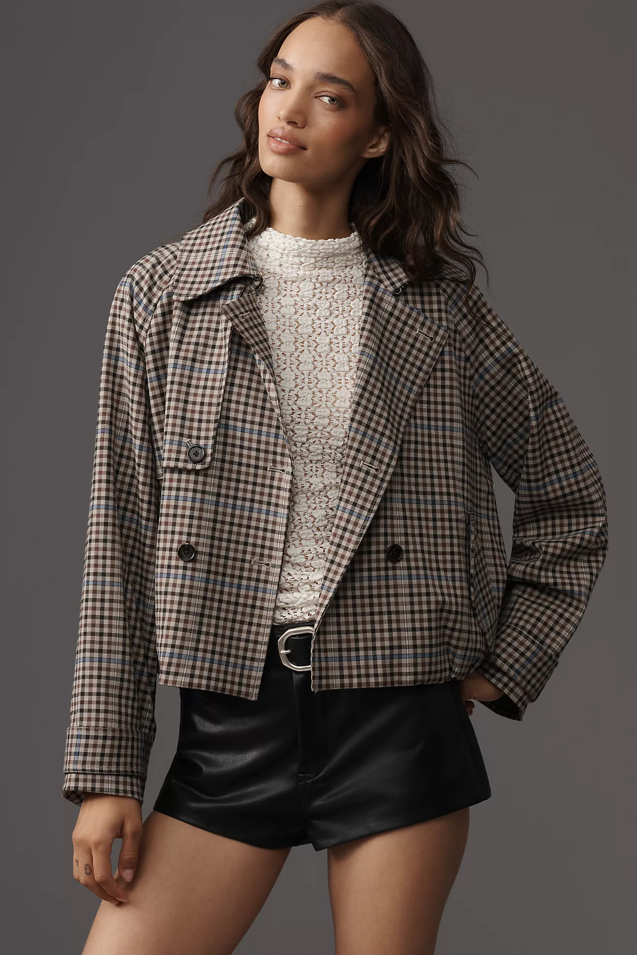 Rails Jett Double-Breasted Crop Trench Coat | Anthropologie (US)