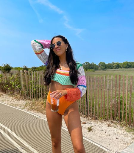 Beach summer outfit from Amazon

Knit crochet coverup top (medium) + orange two piece ribbed high waisted bikini (medium) 

#LTKFind #LTKunder50 #LTKSeasonal