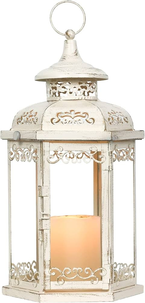 NEEDOMO Large Decorative Candle Lanterns Indoor, 15" Outdoor Hanging Lanterns with Tempered Glass... | Amazon (US)