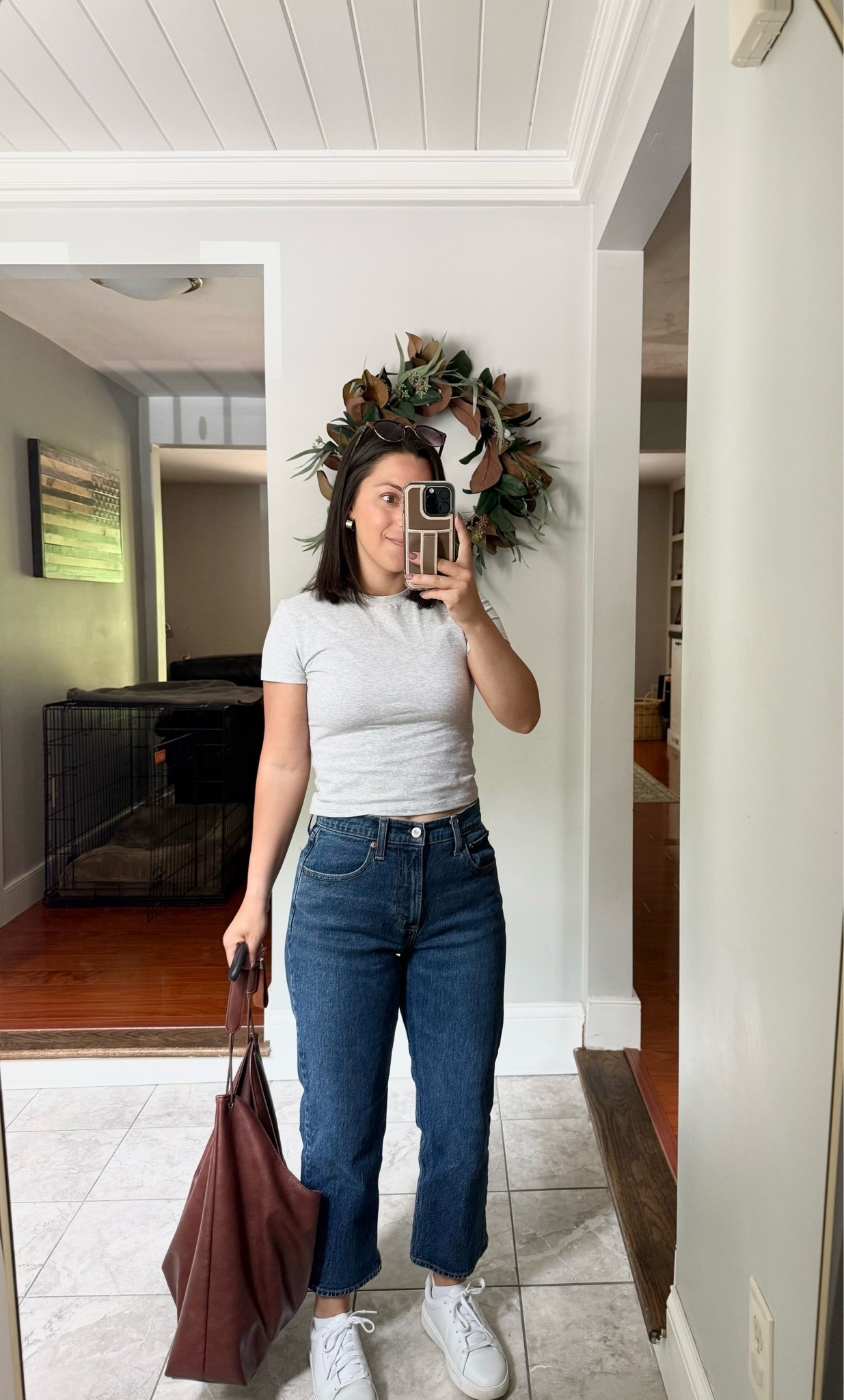 Casual ootd - size xs top, 26 short jeans. Sneakers are true to size. For reference I am: 5ft, 118lbs.

Cropped jeans
Petite jeans
Casual outfits
Mom outfits
Spring outfits
Summer outfits
Neutral outfits
Basic tees
Baby tee

@abercrombie 
#abercrombiepartner

#LTKxAbercrombie #LTKPetite #LTKSeasonal