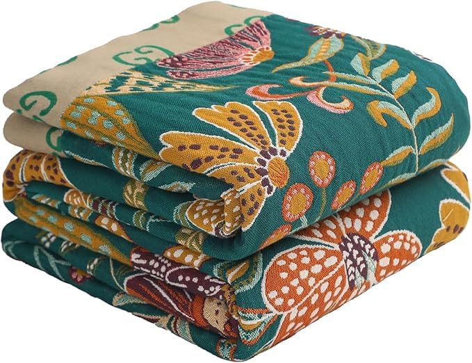 Boho Throw Blankets Reversible Luxurious Cotton Bed Throws with Vintage Bohemian Design & Yellow/... | Amazon (US)