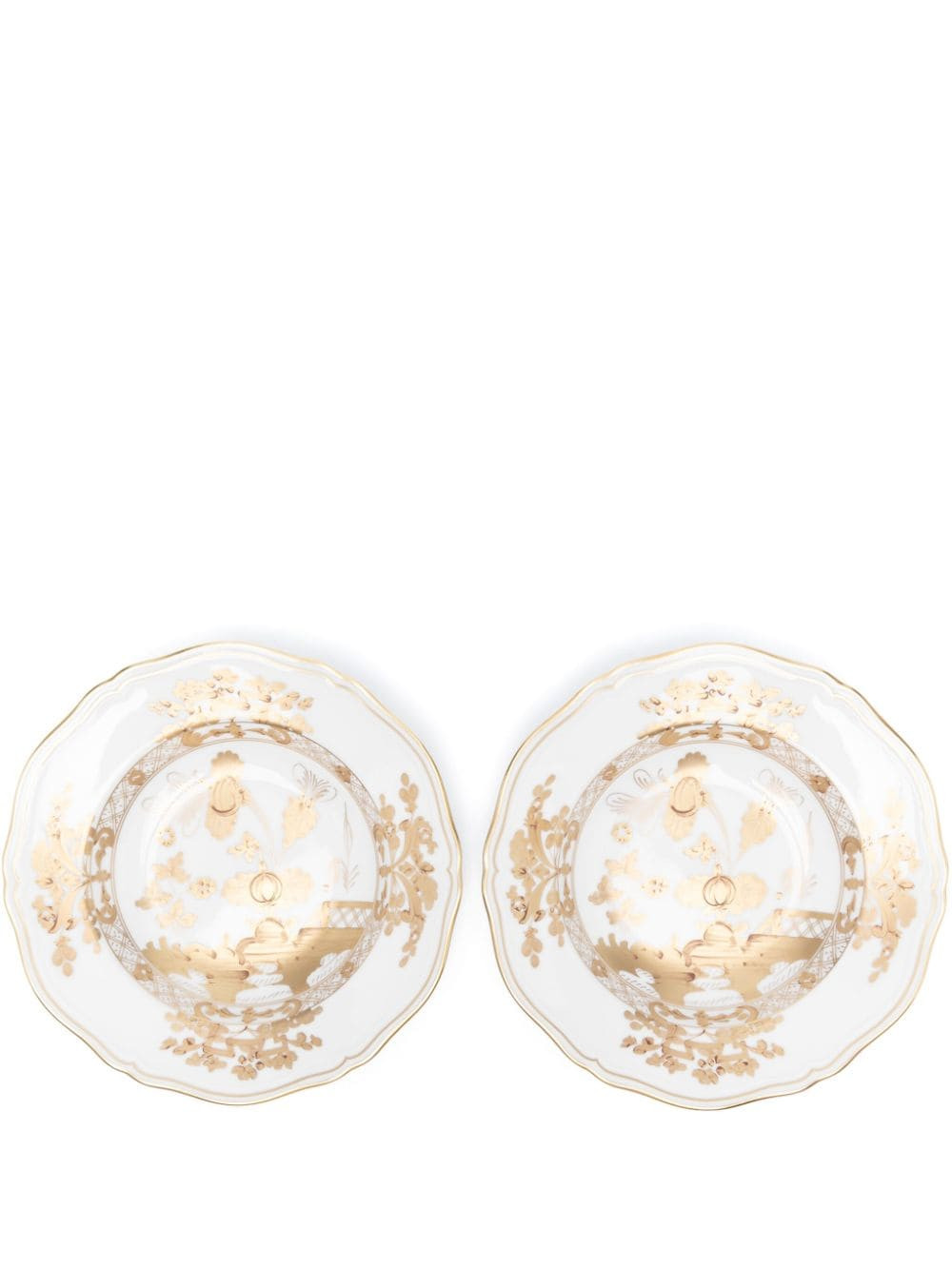 GINORI 1735 Aurum porcelain soup plate (set of two) - White | Farfetch Global