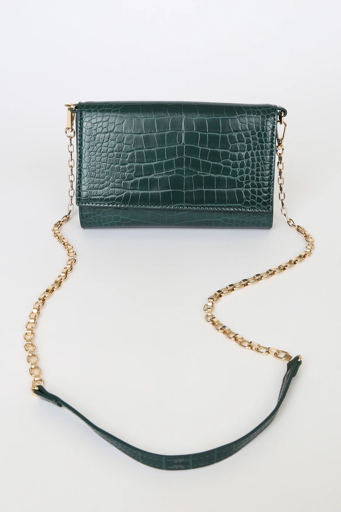 Talliah Emerald Green Crocodile Embossed Wallet Clutch | Lulus (US)