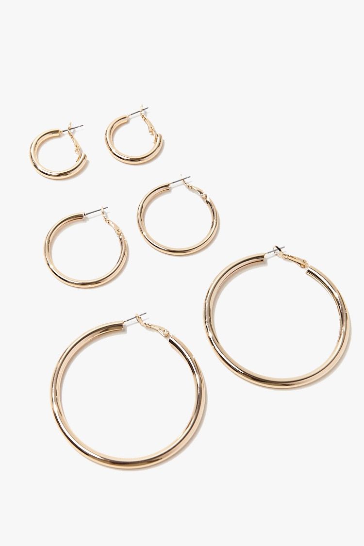 Assorted Hoop Earring Set in Gold | Forever 21 (US)