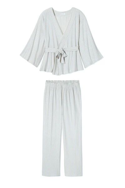 Kimono Pajama Set in Fog | LAKE Pajamas